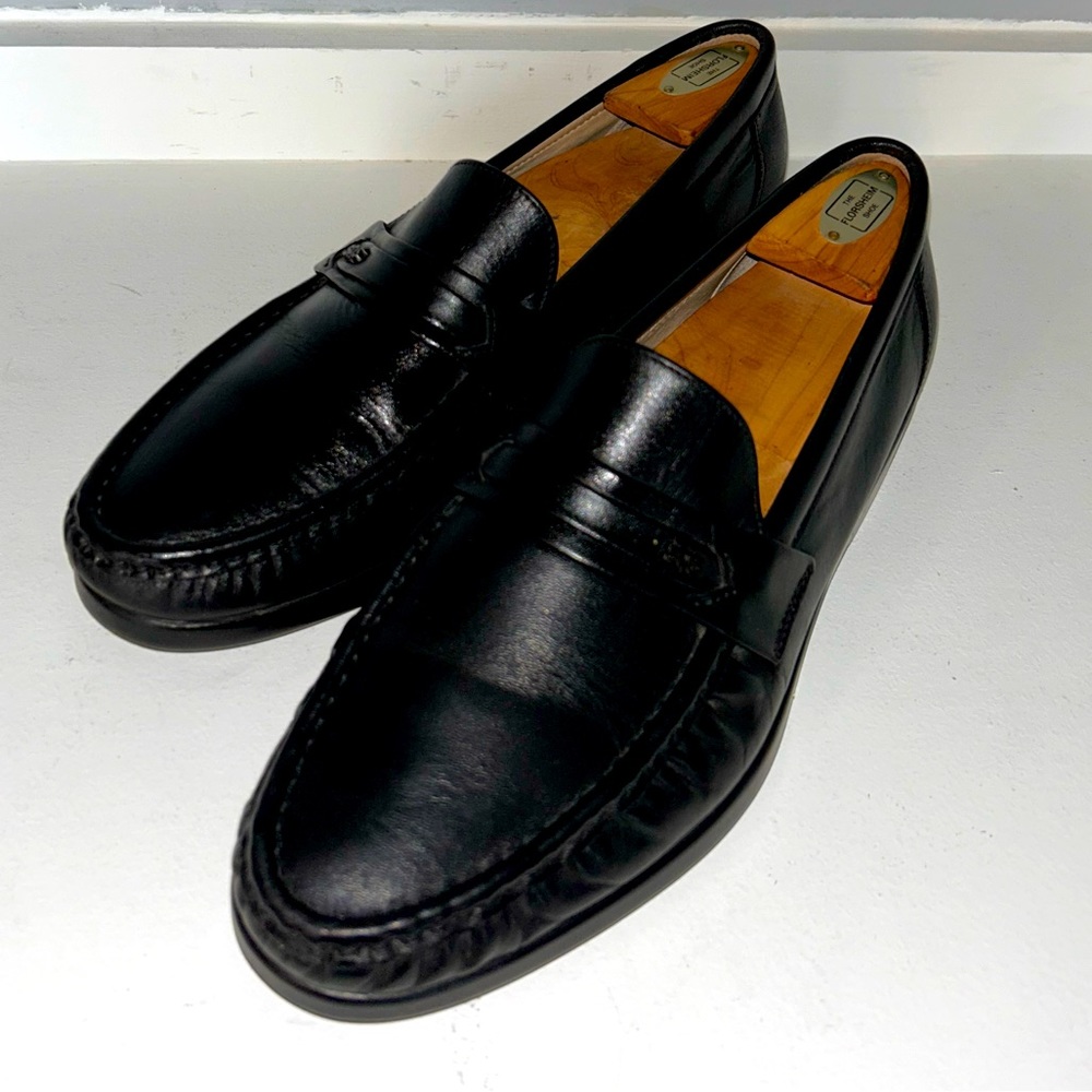 SAS Ace Slip On Loafer Mens Dress Size 10 1/2 M Black Comfort Leather Moccasin